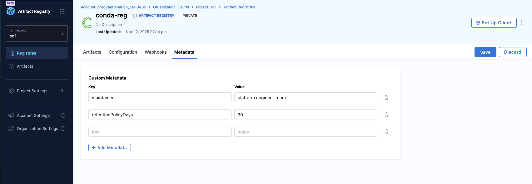 Registry Level Metadata